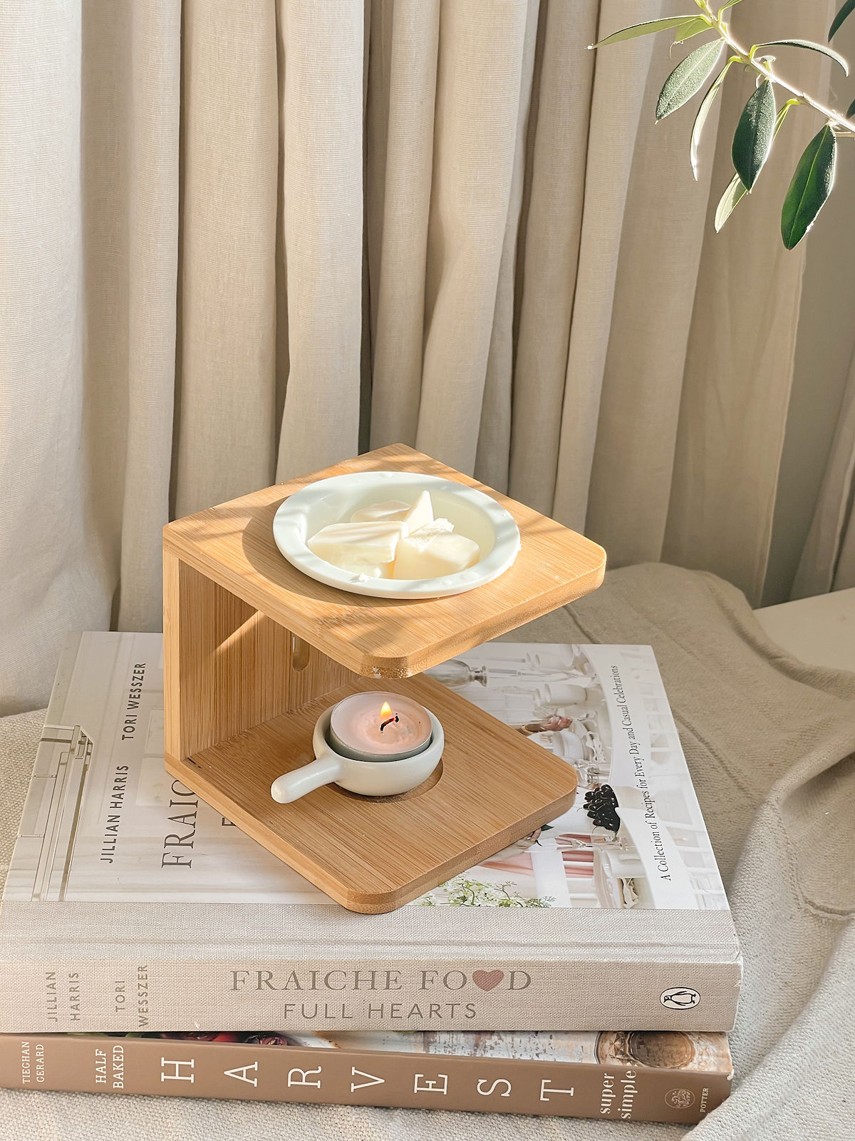 Bamboo Tealight Wax Warmer