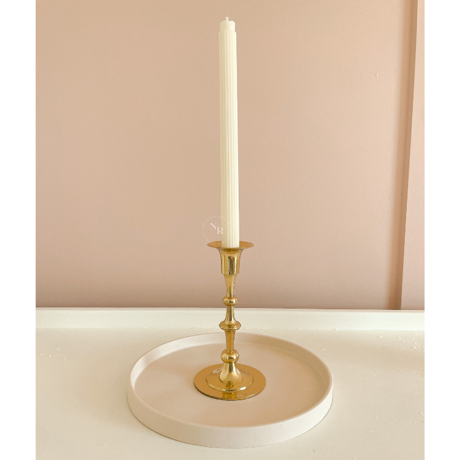 Clara Pinstripe Taper Candle